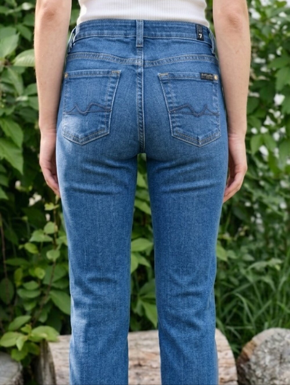 7 For All Mankind Kimmie Straight Leg Jeans Clean Girl Quiet Luxury